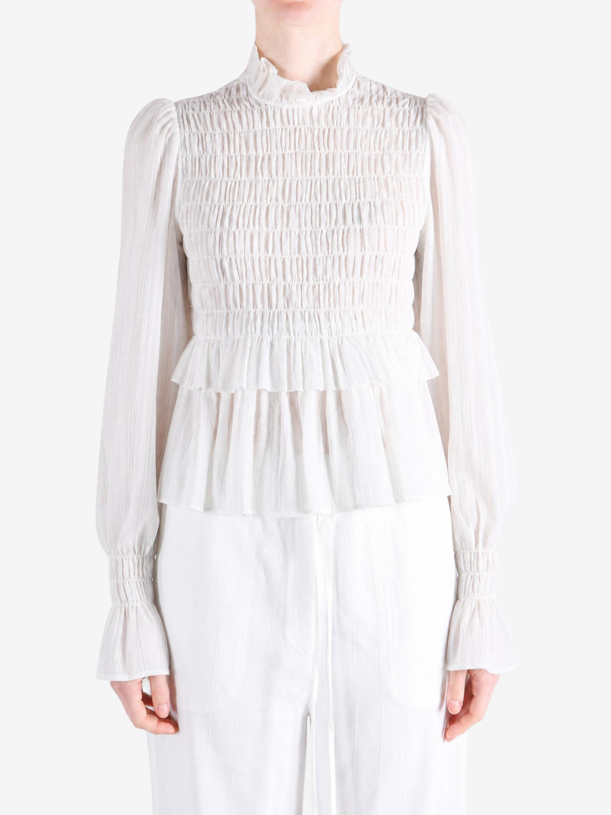 White top, full body view