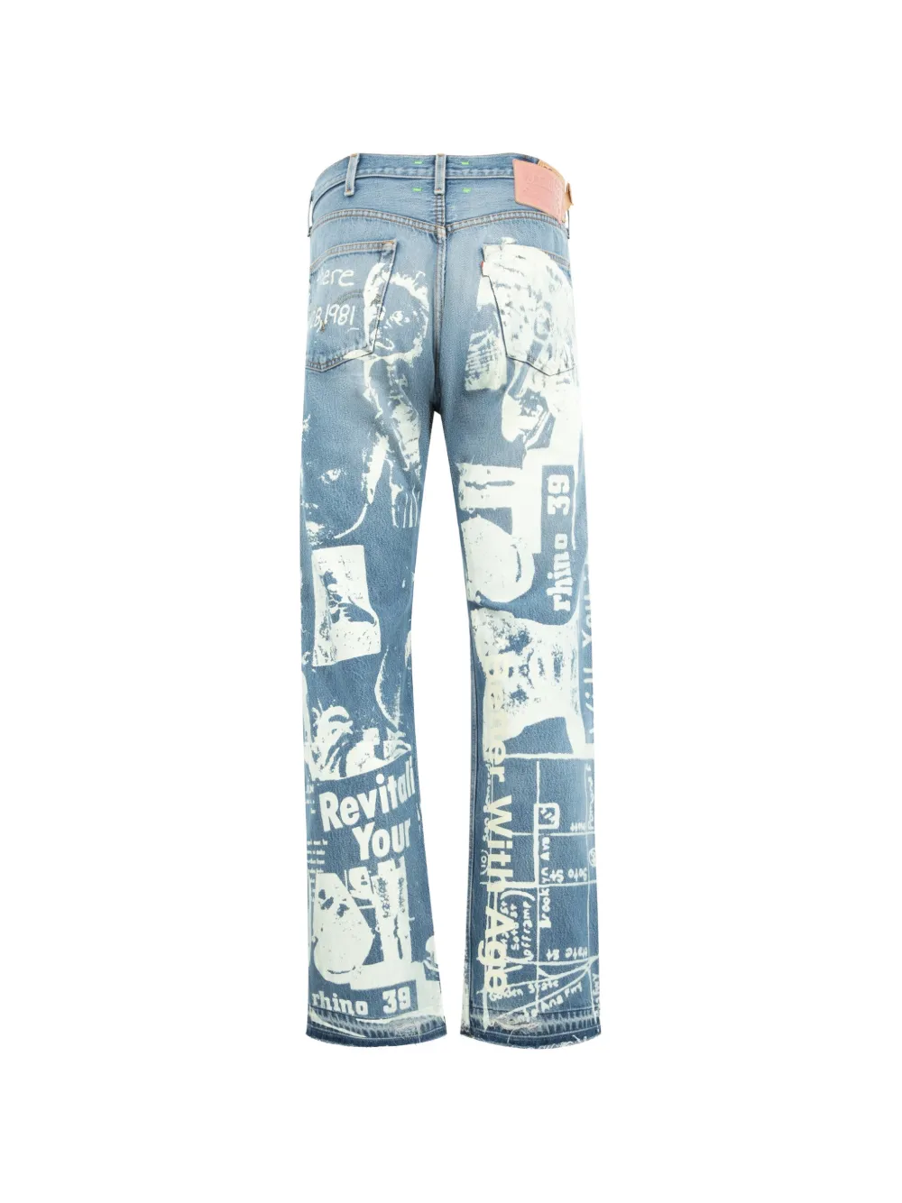Blue pants, back view
