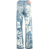 Blue pants, back view
