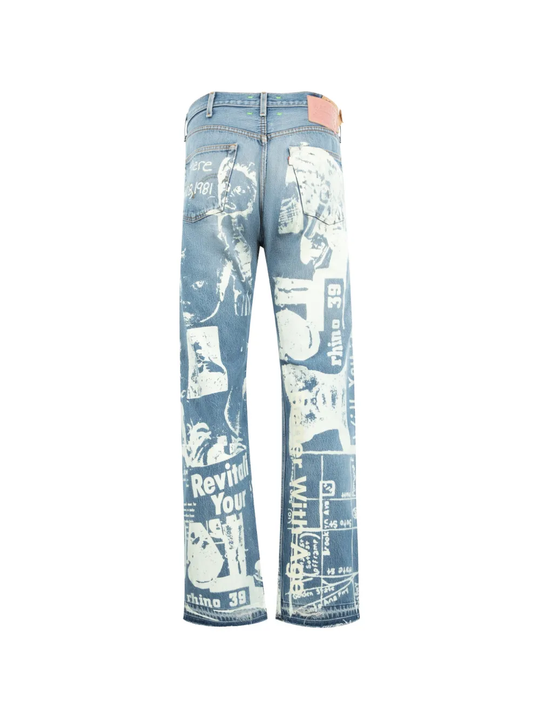 Blue pants, back view