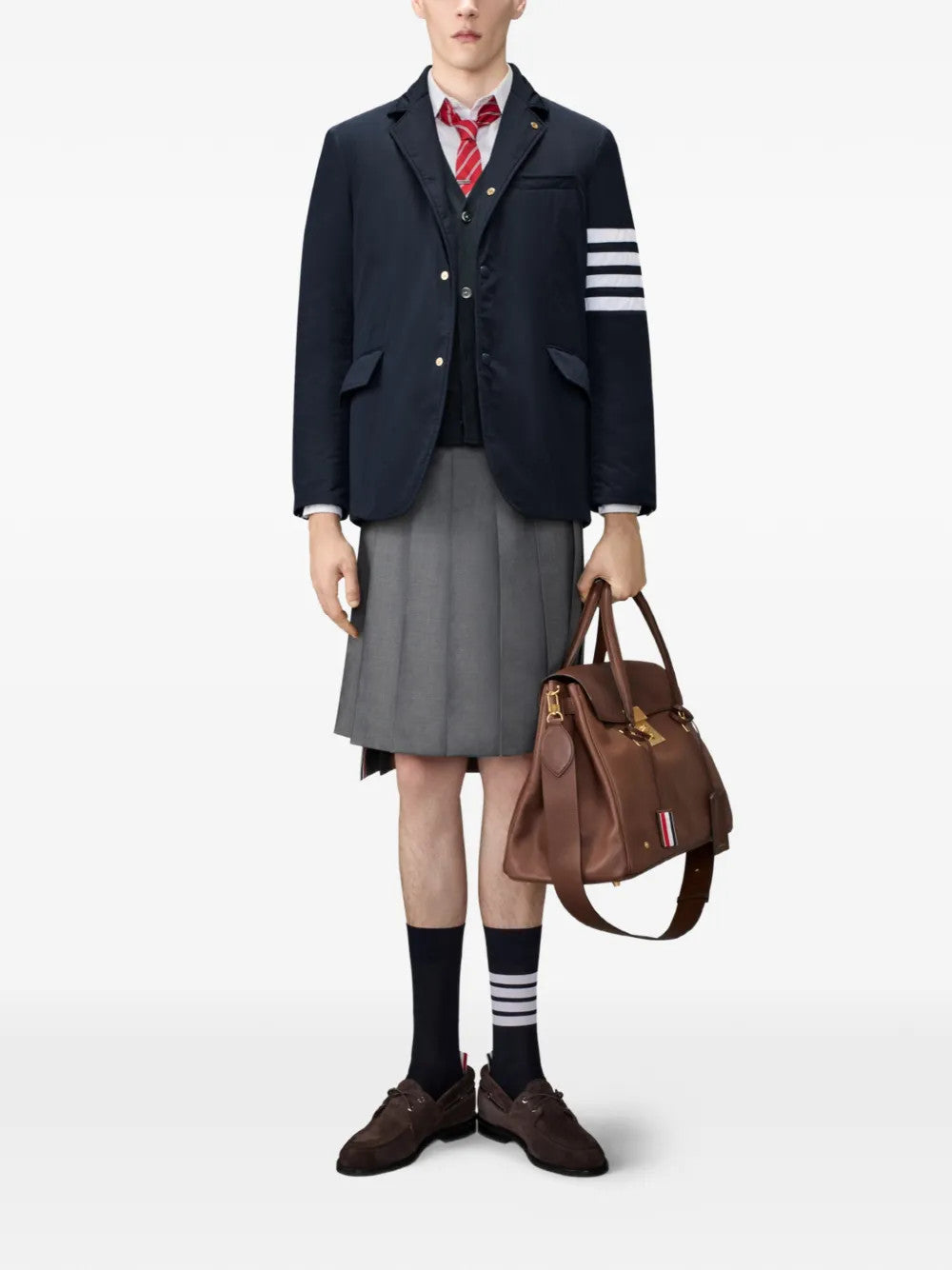 Navy knitwear, front view