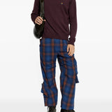 Burgundy hoodie, full body view