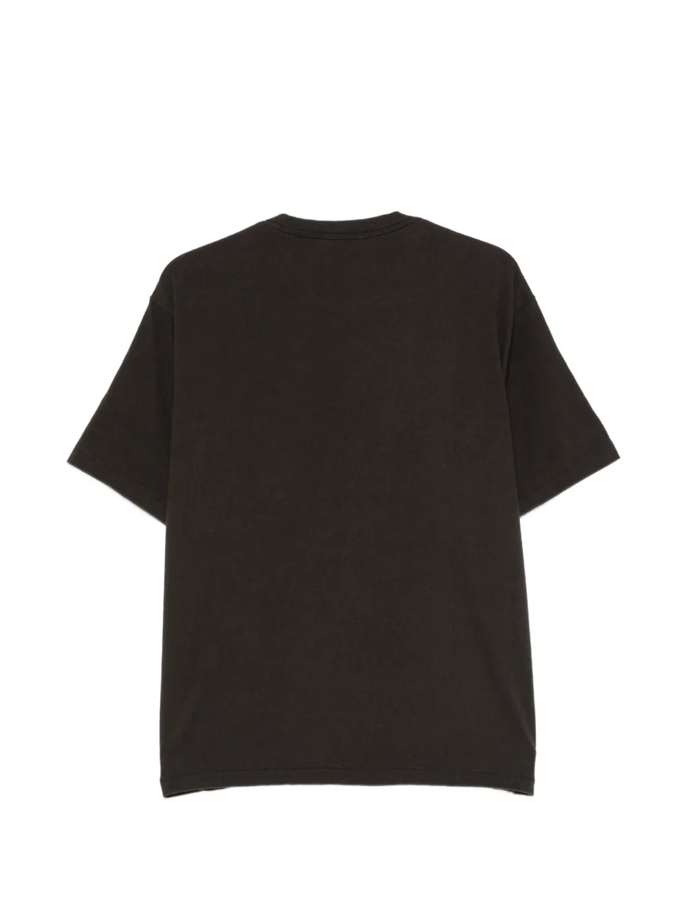 Black t-shirt, back view showing relaxed fit