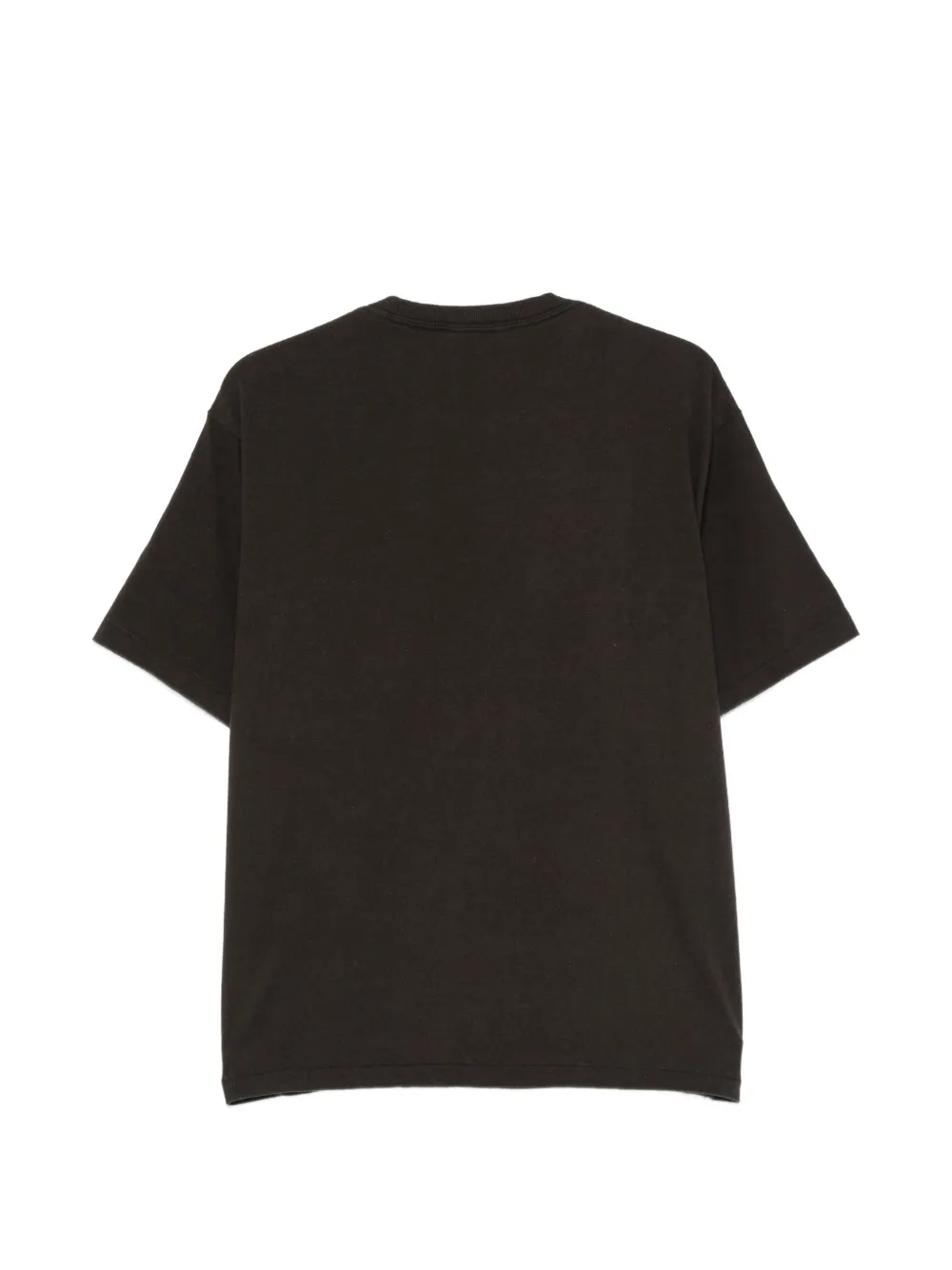 Black t-shirt, back view showing relaxed fit