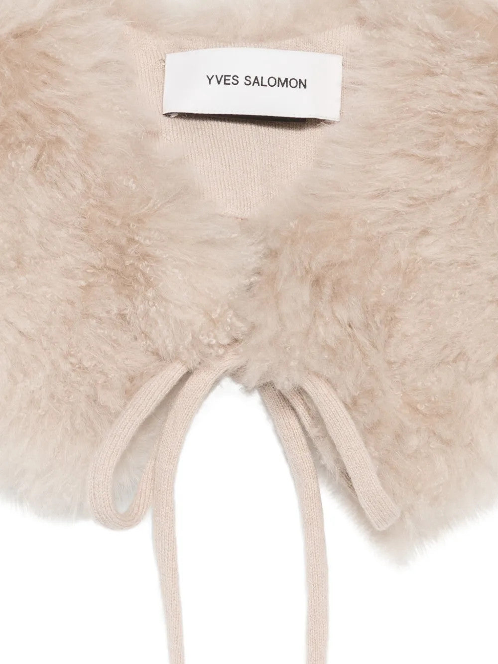 Close up of Tan scarf, showing detail