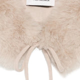 Close up of Tan scarf, showing detail