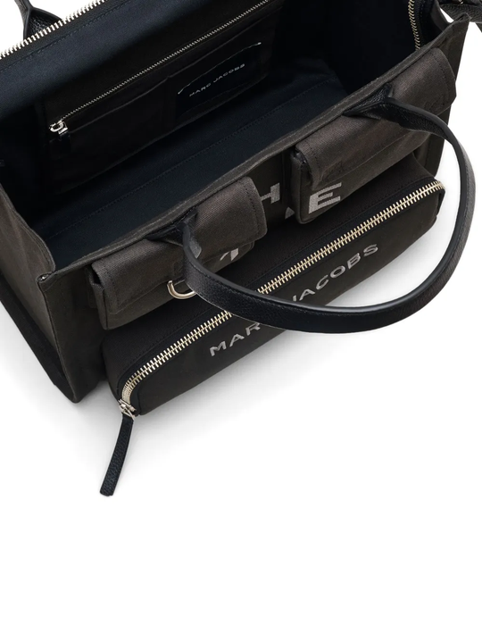 Close up of black bags, showing texture of the cotton fabric