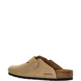 Tan sandals, side view