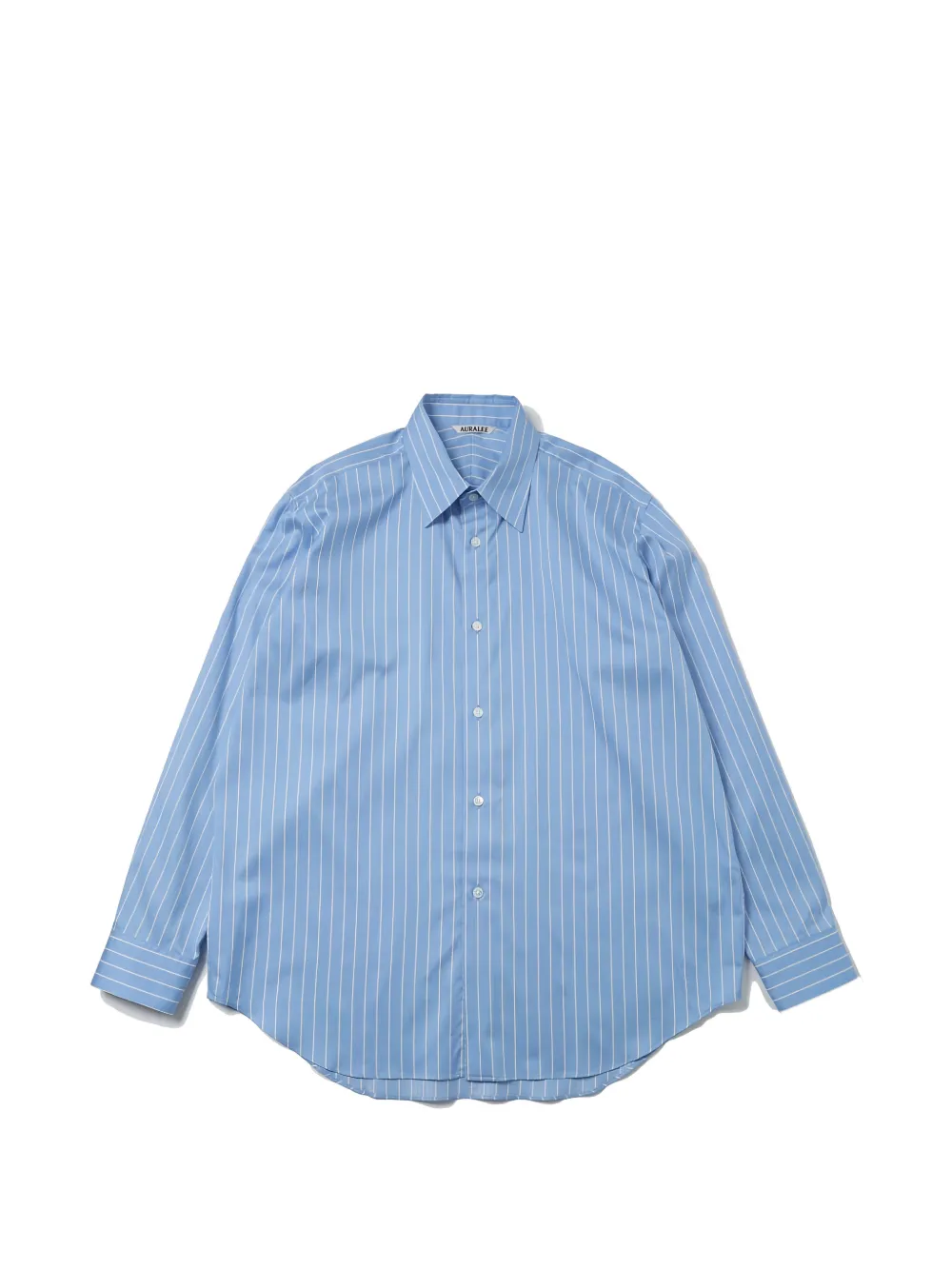 Blue and white striped T-shirt, front view