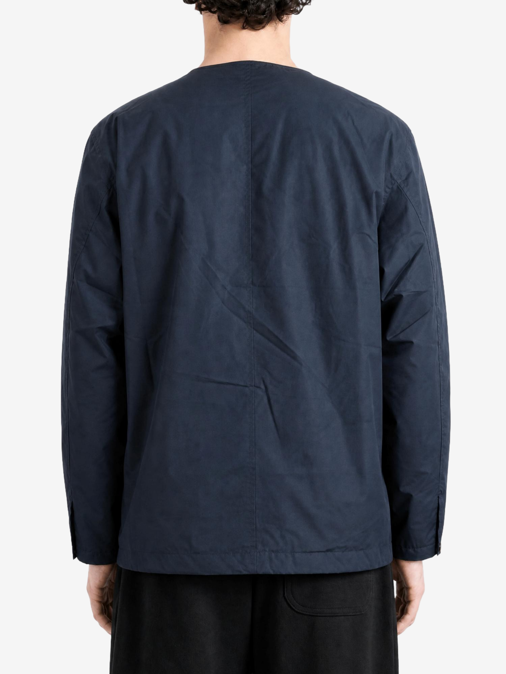 Navy knitwear, full body view