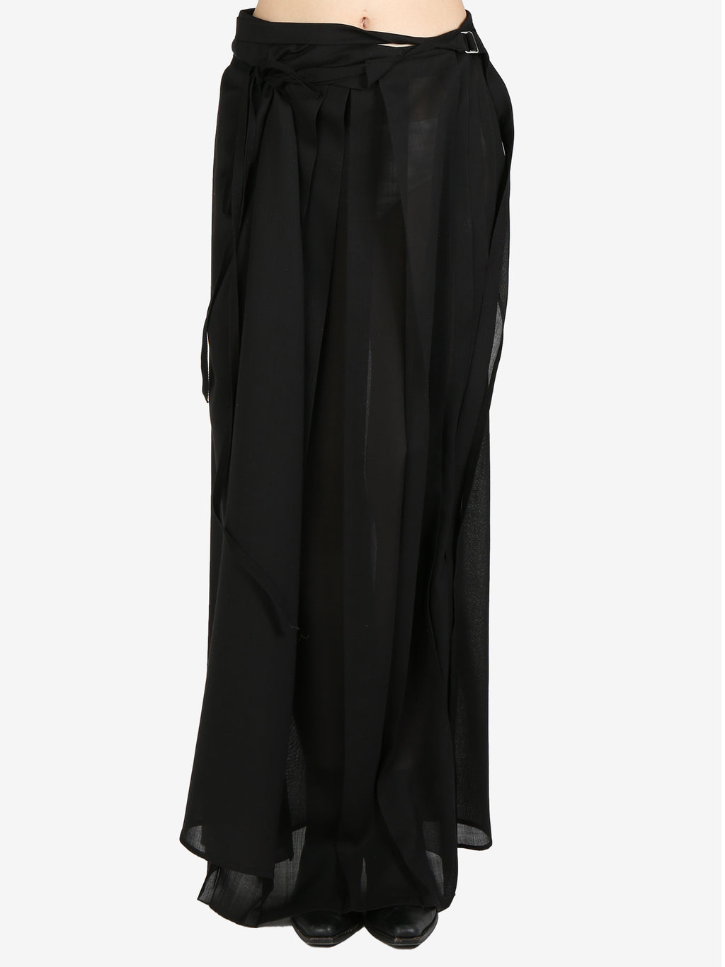 ANN DEMEULEMEESTER - Women Norell Long Pleated Wrap Skirt