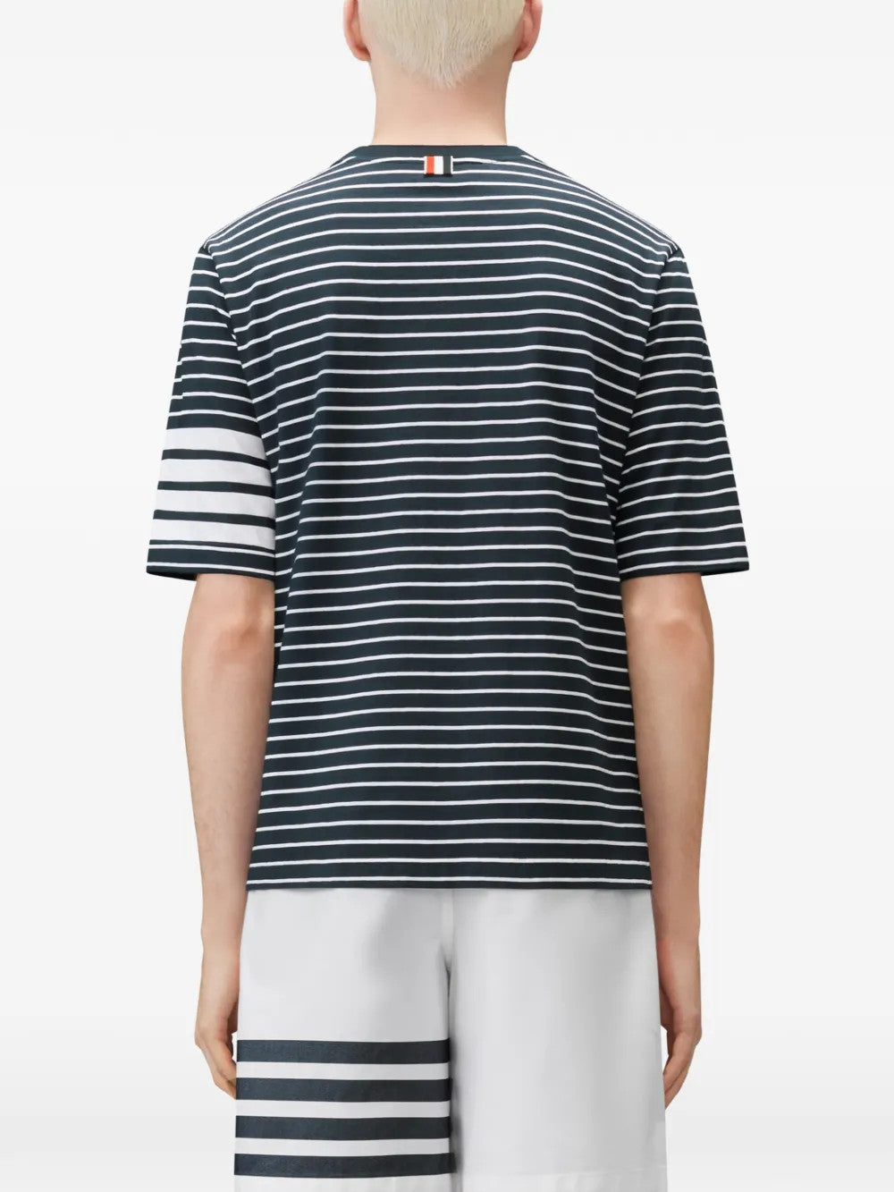 Navy t-shirt, full body view