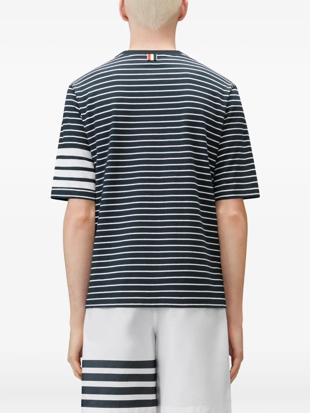 Navy t-shirt, full body view