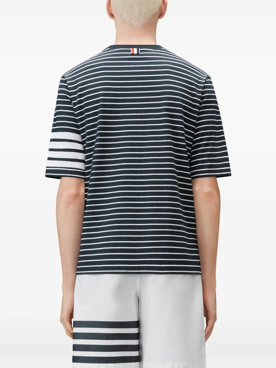Navy t-shirt, full body view