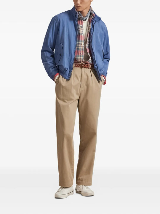 Blue jacket, full body view