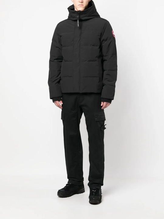 worn by a person, showing the black jackets-coats fit