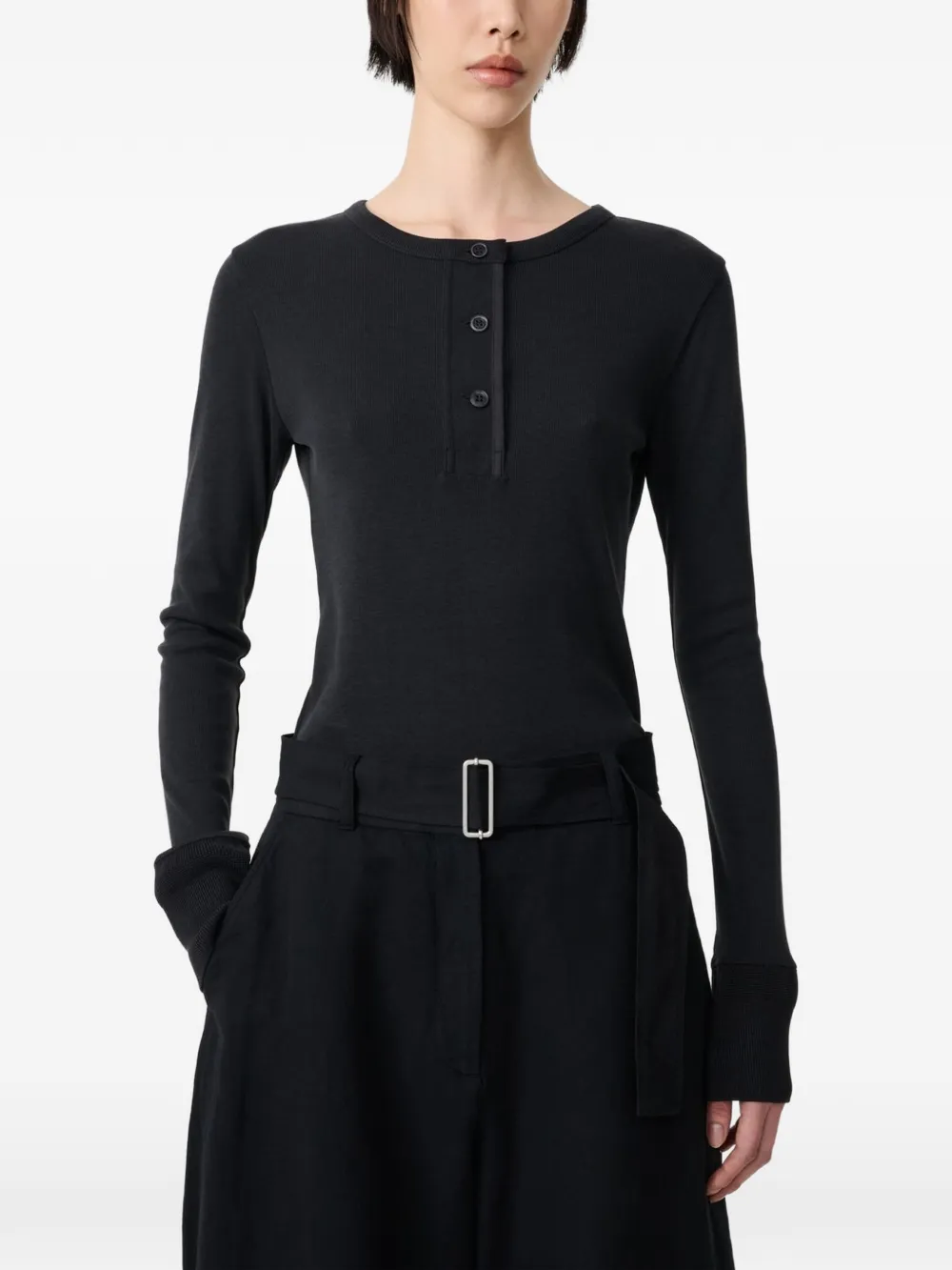 Black top, full body view