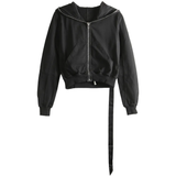 Balck sweats-hoodies, front view