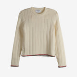 White knitwear, front view