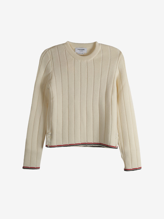 White knitwear, front view