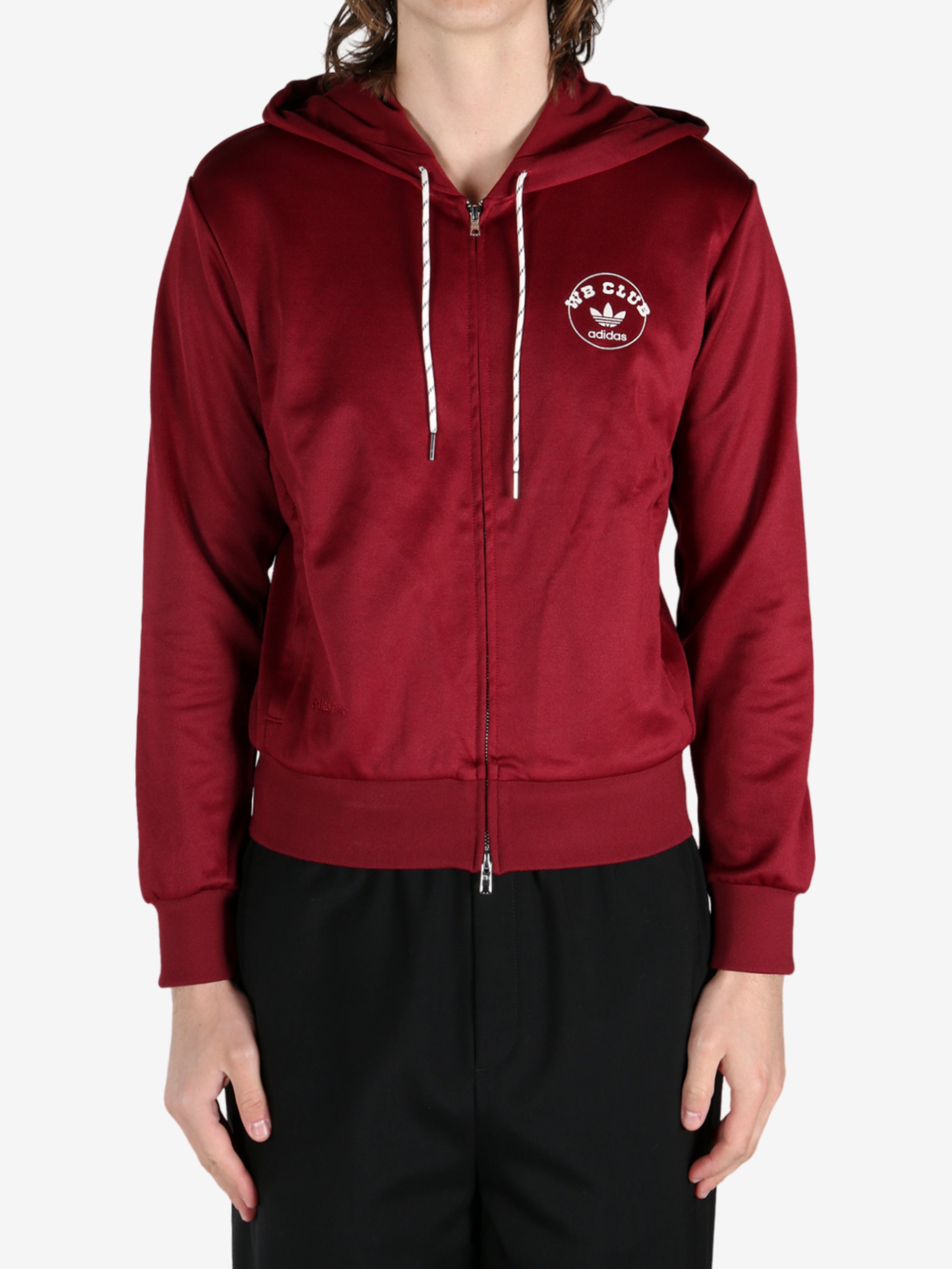 Red Hoodie worn by a person, showing the Hoodie fit