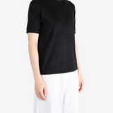 Black t-shirt, full body view