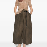 Brown pants, full body view