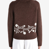 Brown knitwear, full body view