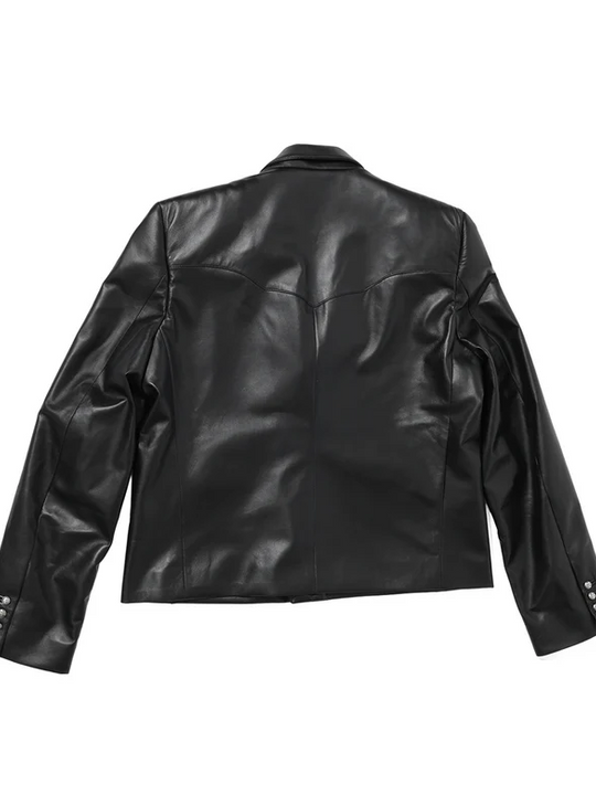Black jacket, back view