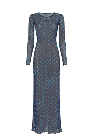MARINE SERRE Women Moon Printed Mesh Panelled Dress