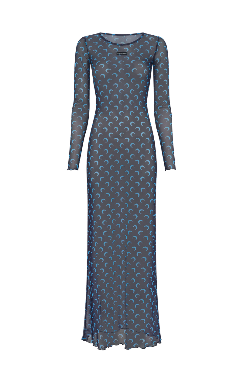 MARINE SERRE Women Moon Printed Mesh Panelled Dress