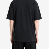 Black t-shirt, full body view