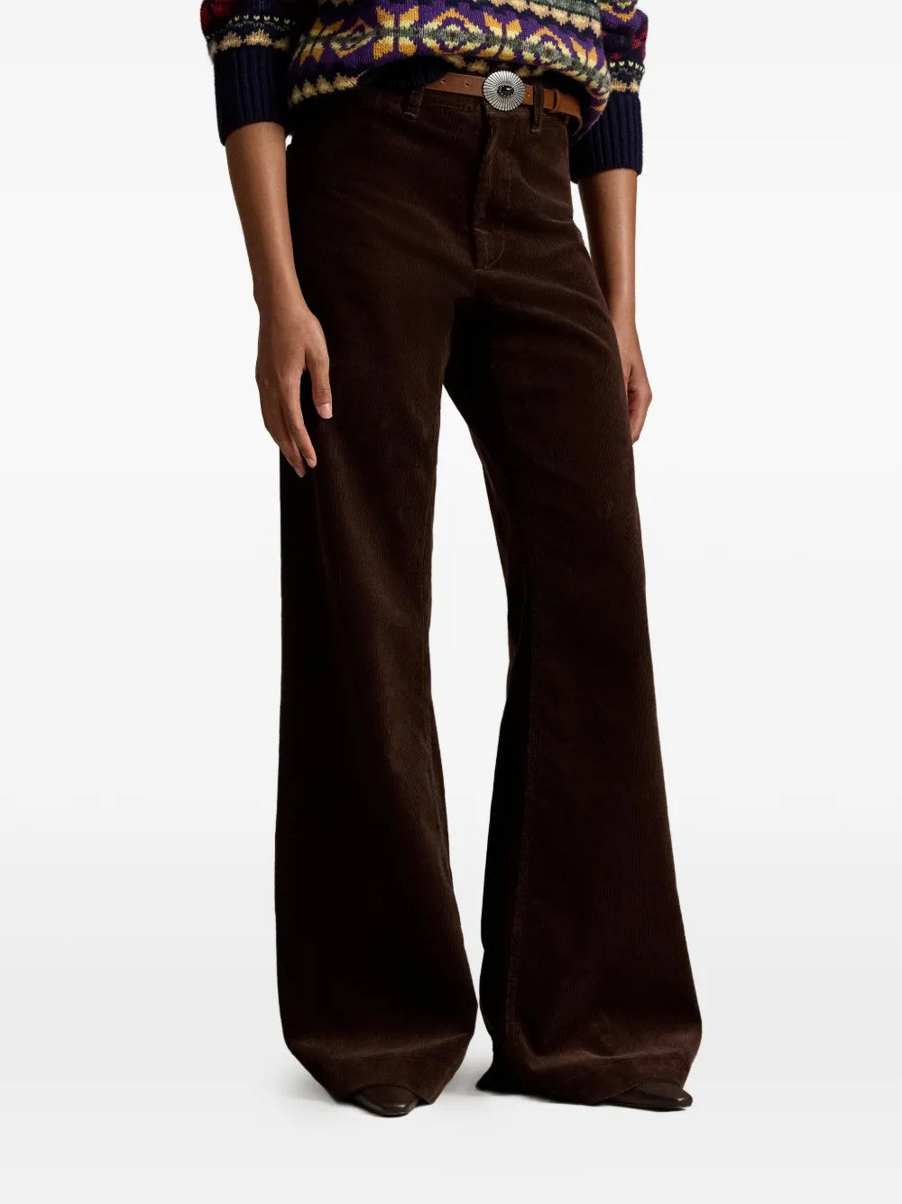Brown pants, full body view