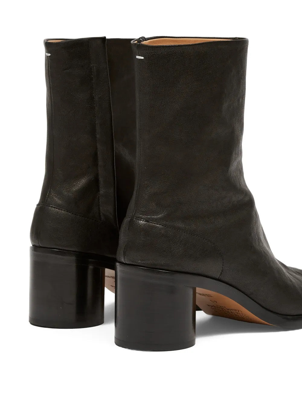 Black boots, back view
