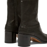 Black boots, back view