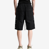 Black shorts, full body view