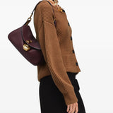Burgundy bag, front view