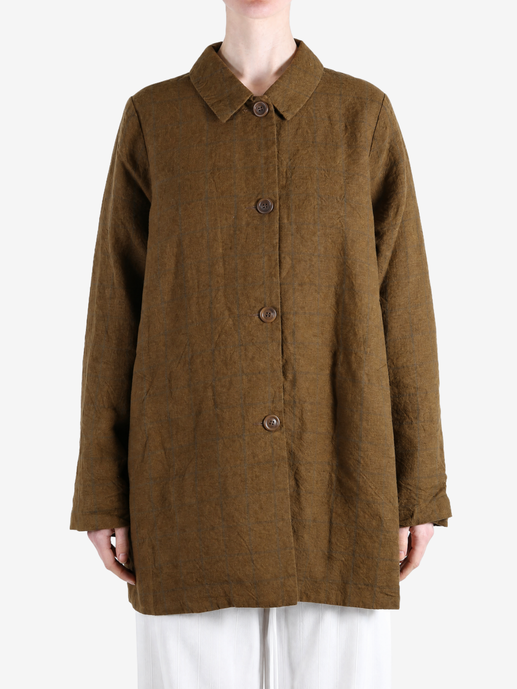 Brown jacket, full body view