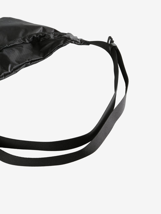 Close up of black bags, showing texture of the nylon fabric