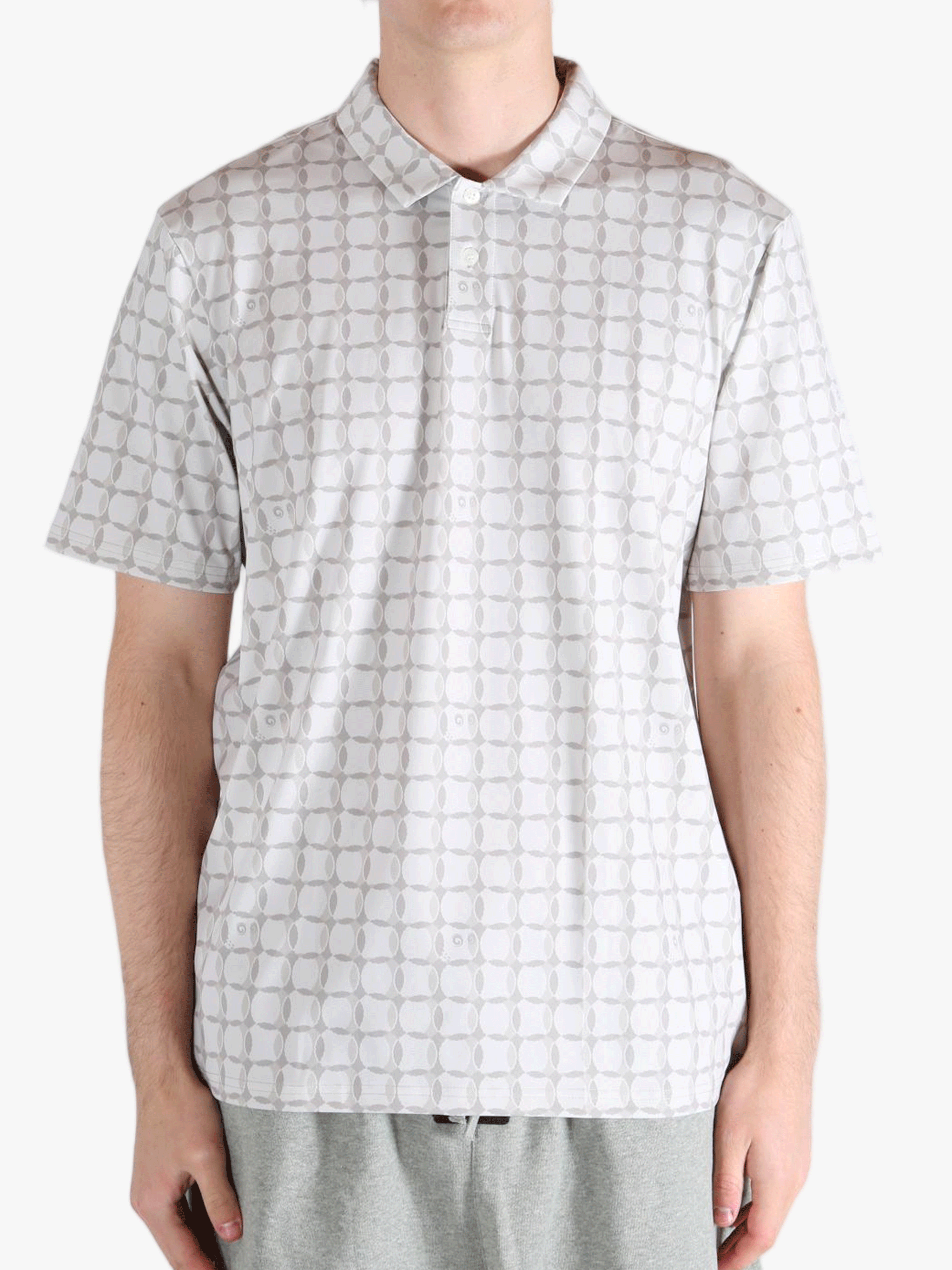 Grey shirt worn by a person, showing the shirt's fit