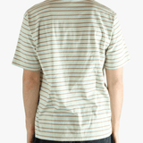 Green t-shirt worn by a person, showing the t-shirt's fit