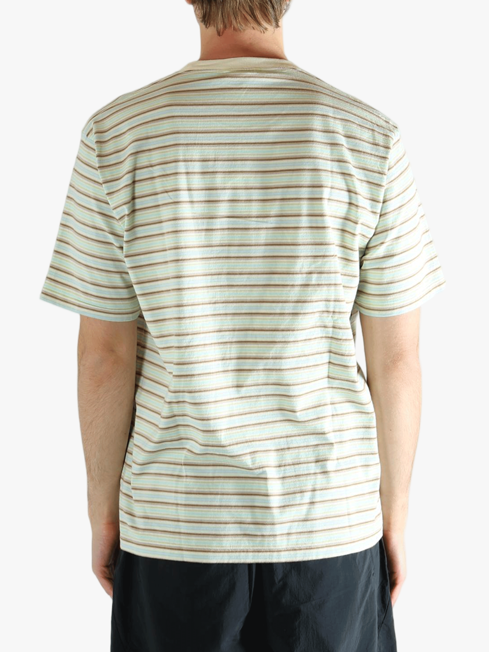 Green t-shirt worn by a person, showing the t-shirt's fit