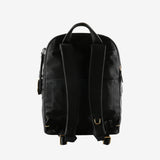 Black backpack, back view