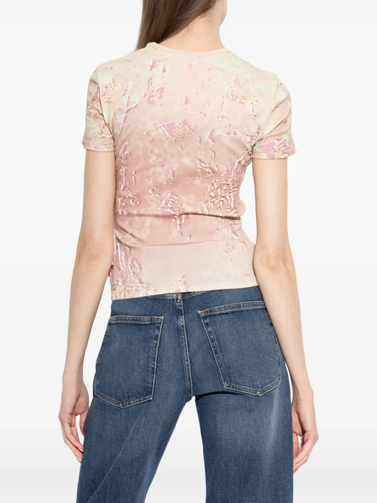 Tan top worn by a person, showing the top fit