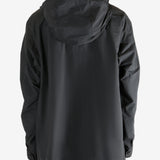 Black jacket worn by a person, showing the jacket's fit