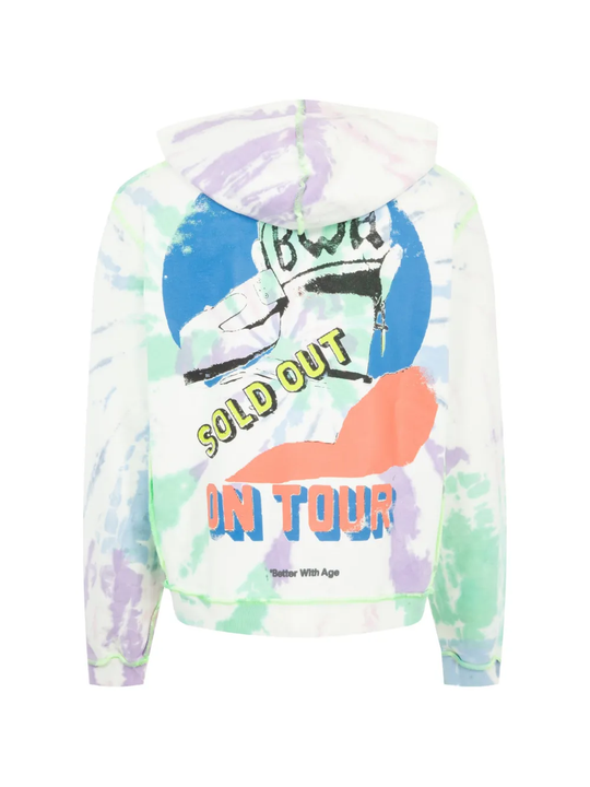 White hoodie, back view
