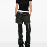 Black shorts, full body view