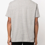 Grey T-shirt worn by a person, showing the T-shirt's fit