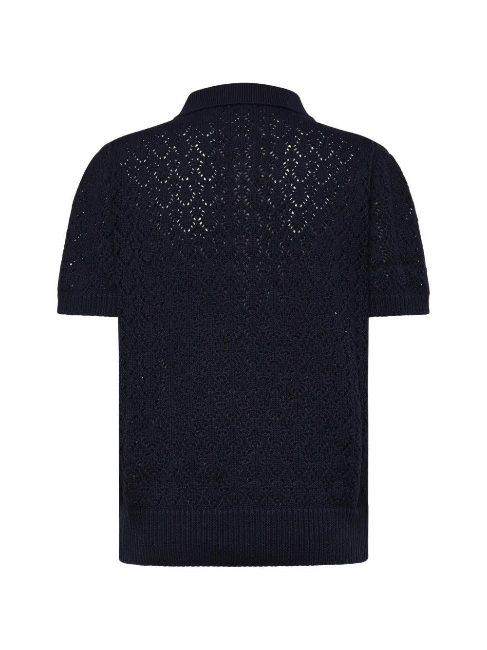 Navy shirt, back view