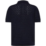 Navy shirt, back view